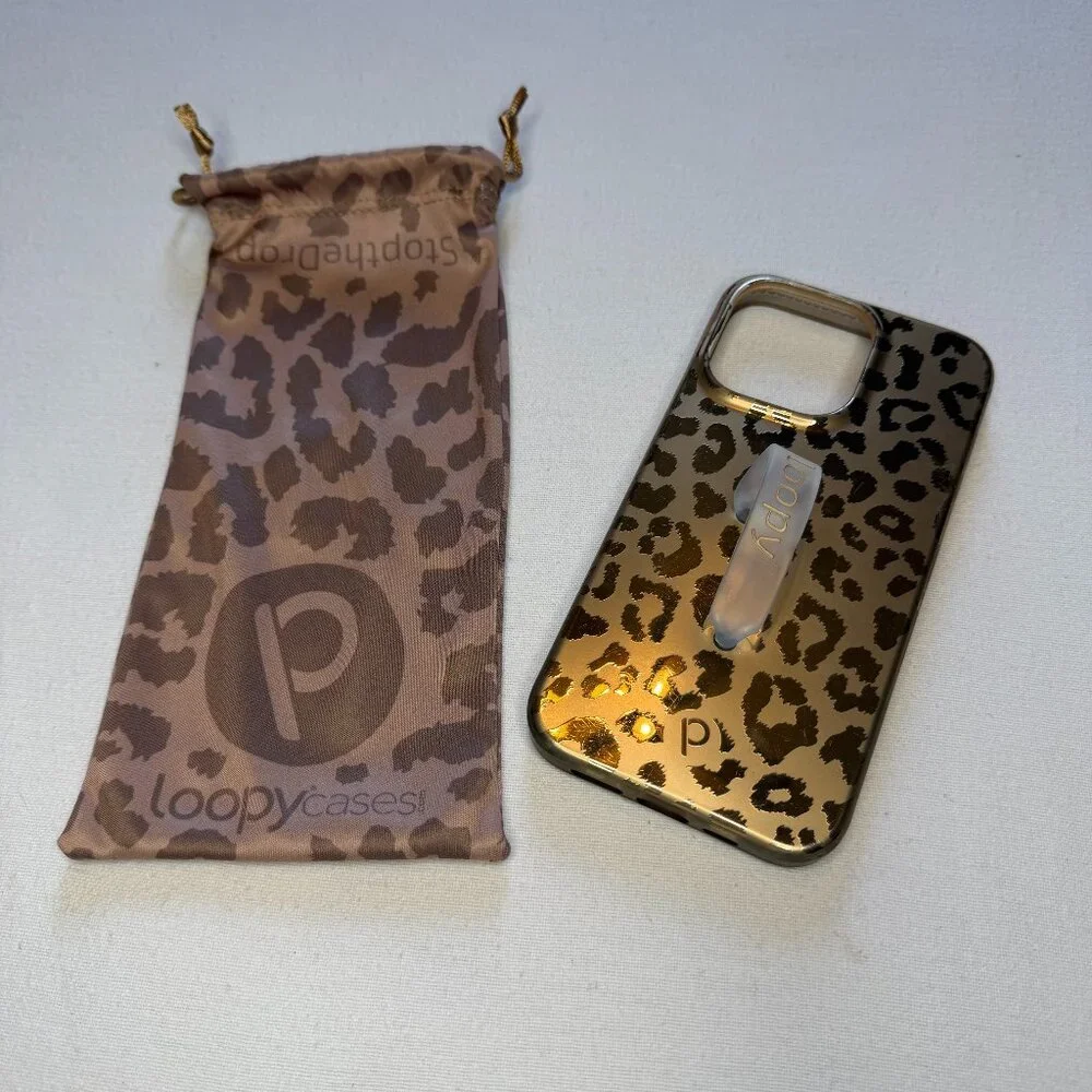 Loopy Case iPhone 11‎ Pro Gold Leopard Righty with Bag